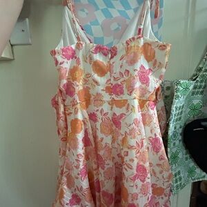 Emerald Sundae Pink and Orange Spaghetti Strap Sundress